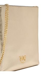 Pinko - PINKO Torebka Flat Satchel AI 25-26 PCPL 105352 A2O9 Złoty. Kolor: złoty. Materiał: skórzane