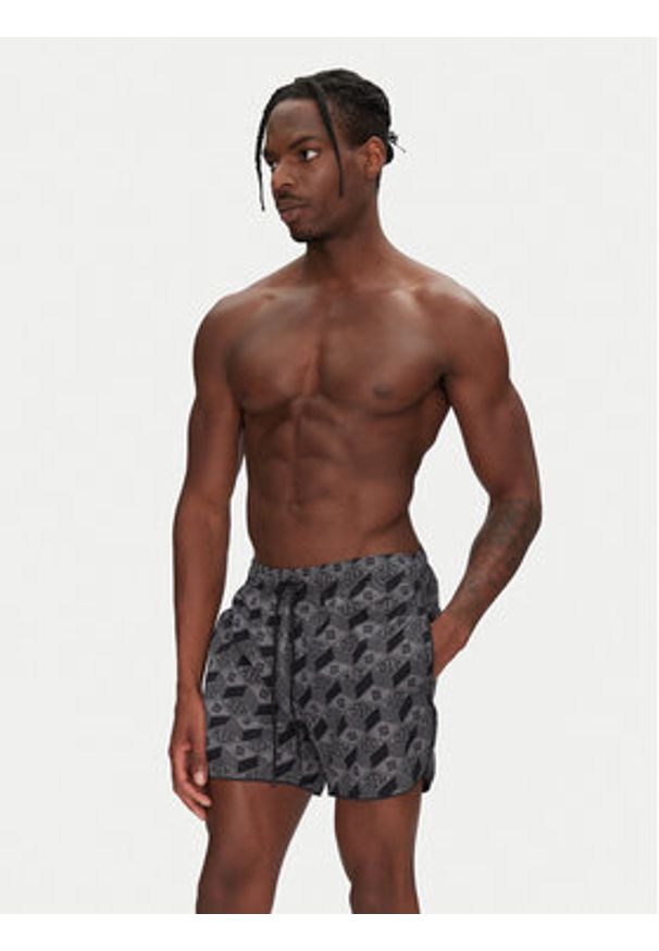 Hugo - HUGO Szorty kąpielowe Rik 50533795 Szary Regular Fit. Kolor: szary. Materiał: syntetyk