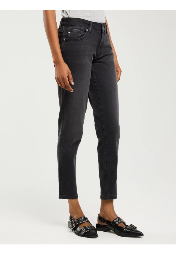 Big-Star - Jeansy damskie ciemnoszare Maggie 992. Okazja: na co dzień. Kolor: szary. Sezon: jesień. Styl: casual