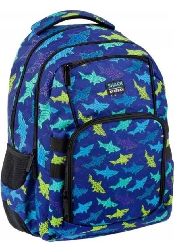 Starpak Plecak szkolny Shark niebieski. Kolor: niebieski