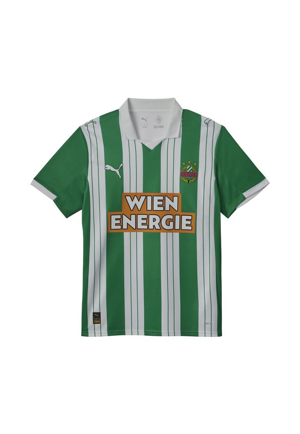 Puma - Męska koszulka domowa SK Rapid Wiedeń 25/26 PUMA White Sport Green. Kolor: zielony, biały, wielokolorowy. Wzór: paski. Sport: piłka nożna