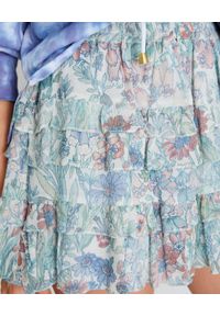 LOVE SHACK FANCY - Niebieska spódnica Benicia. Kolor: niebieski. Wzór: aplikacja, kwiaty, nadruk. Sezon: lato, jesień. Styl: vintage #4