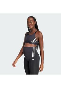 Adidas - Biustonosz Powerimpact Luxe Medium-Support Maternity. Kolekcja: moda ciążowa. Kolor: czarny. Materiał: materiał. Sport: fitness