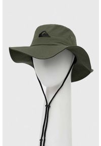 Quiksilver kapelusz bawełniany kolor zielony bawełniany. Kolor: zielony. Materiał: bawełna #1
