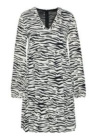 Pinko Sukienka codzienna Zebra 20202 PRR 1N133V 8495 Biały Regular Fit. Okazja: na co dzień. Kolor: biały. Materiał: wiskoza. Wzór: motyw zwierzęcy. Typ sukienki: proste. Styl: casual #4