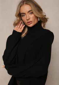 Renee - Czarny Niezapinany Kardigan z Kapturem Fatimanes. Typ kołnierza: kaptur. Kolor: czarny. Długość rękawa: długi rękaw. Długość: długie #3