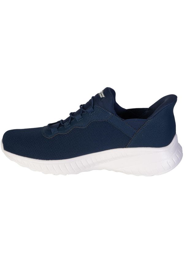 skechers - Buty do chodzenia męskie Skechers Slip-ins. Zapięcie: sznurówki. Kolor: niebieski. Materiał: tkanina. Szerokość cholewki: normalna. Sport: turystyka piesza