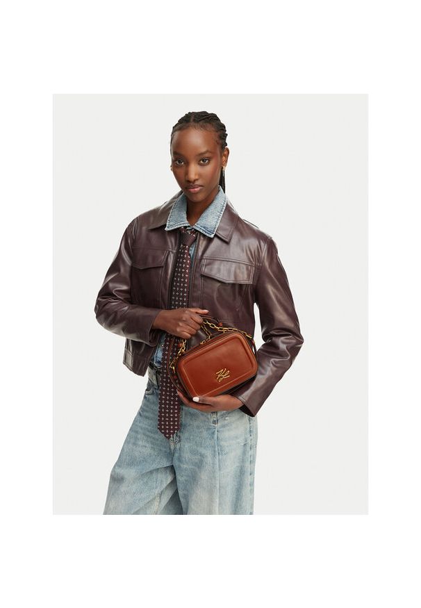 Karl Lagerfeld - Torebka KARL LAGERFELD. Kolor: brązowy
