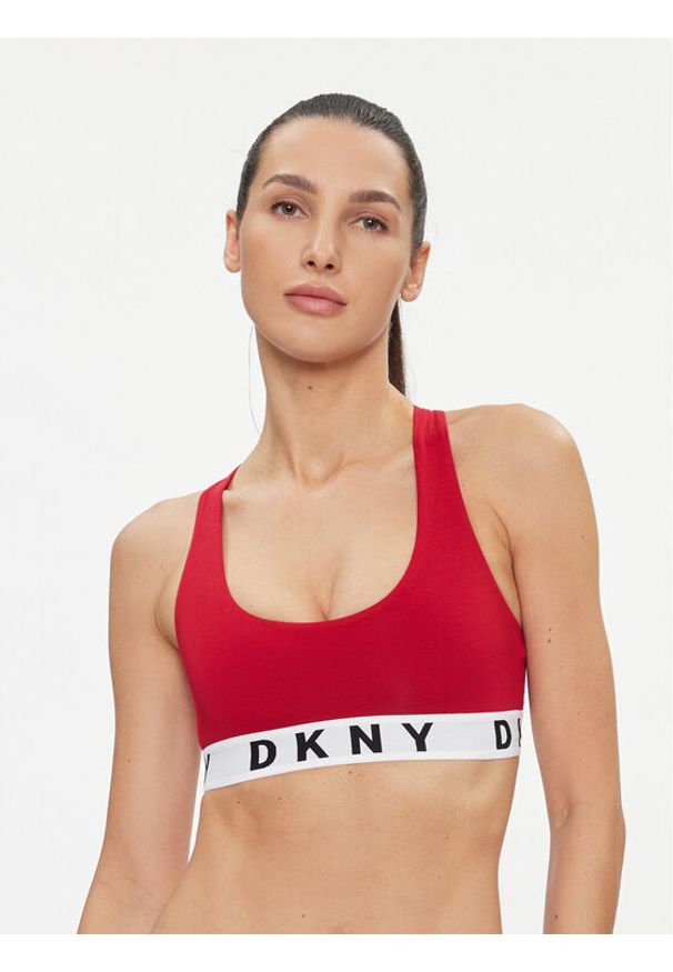 DKNY Biustonosz top DK4519 Czerwony. Kolor: czerwony. Materiał: bawełna