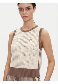 Adidas - adidas Sweter adicolor JD0904 Beżowy Regular Fit. Kolor: beżowy. Materiał: bawełna #4