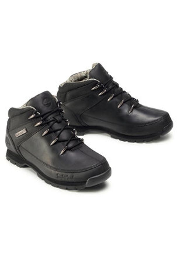 Timberland Trapery Euro Sprint Hiker TB0A2DUH001 Czarny. Kolor: czarny. Materiał: nubuk, skóra