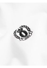 Ombre Clothing - Męska koszulka polo z elastanem z kontrastowymi elementami - biała V1. Okazja: do pracy, na co dzień. Typ kołnierza: polo. Kolor: biały. Materiał: elastan. Wzór: haft, paski. Styl: klasyczny, sportowy, casual #7