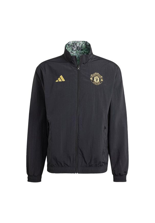 Adidas - Bluza Manchester United Stone Roses Anthem. Kolor: czarny, wielokolorowy. Materiał: materiał