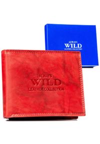 ALWAYS WILD - Portfel skórzany Always Wild AW-N992-MAL czerwony. Kolor: czerwony. Materiał: skóra