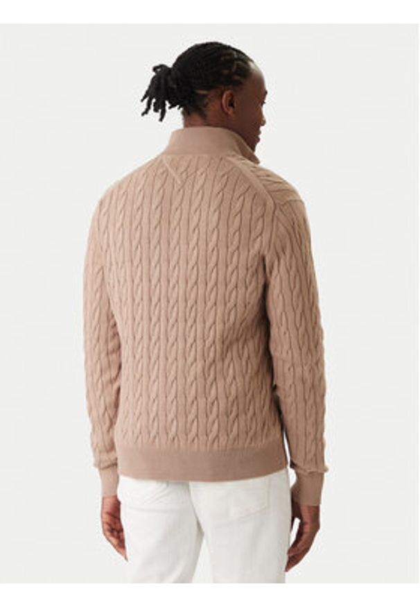 TOMMY HILFIGER - Tommy Hilfiger Sweter Classic MW0MW36532 Beżowy Regular Fit. Kolor: beżowy. Materiał: bawełna