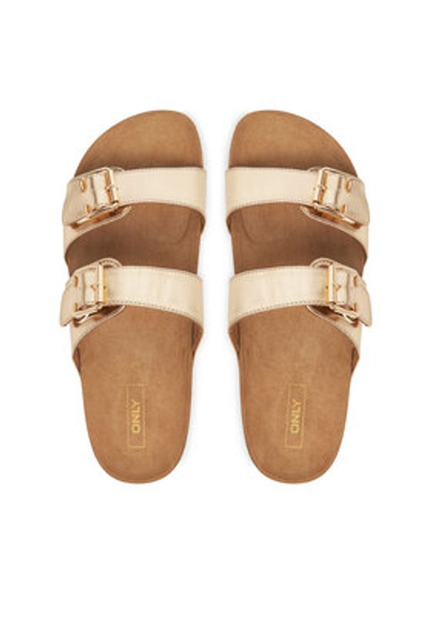 ONLY Shoes Klapki Onlmaxi-13 Pu Strap Buckle 15331392 Złoty. Kolor: złoty. Materiał: skóra