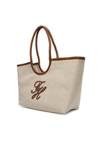 TOMMY HILFIGER - Tommy Hilfiger Torebka Th Elev Summ Maxi Tote Canvas AW0AW18629 Beżowy. Kolor: beżowy #4