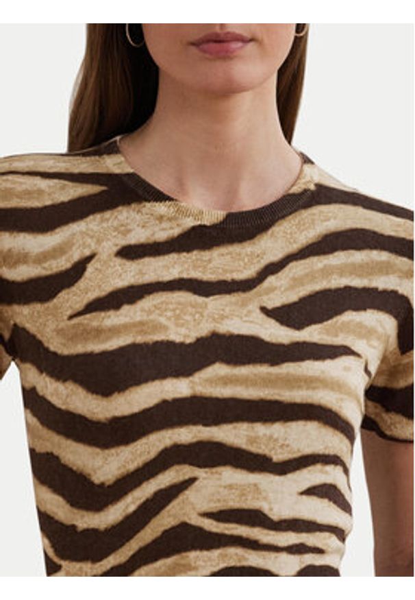 Lauren Ralph Lauren - LAUREN RALPH LAUREN Bluzka 200971372001 Beżowy Regular Fit. Kolor: beżowy. Materiał: bawełna