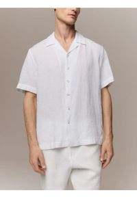 Reserved - Lniana koszula regular fit - biały. Kolor: biały. Materiał: len #1