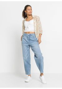 bonprix - Dżinsy barrel, wysoki stan, z bawełny organicznej. Stan: podwyższony. Kolor: niebieski #3