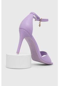 MEXX - Mexx sandały Leyla kolor fioletowy MXTY017501W. Zapięcie: klamry. Kolor: fioletowy. Materiał: skóra, materiał. Wzór: gładki. Obcas: na obcasie. Wysokość obcasa: średni #2