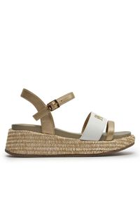 TOMMY HILFIGER - Tommy Hilfiger Espadryle Platform Sandal T3A2-33263-0326 M Złoty. Kolor: złoty. Materiał: skóra #1