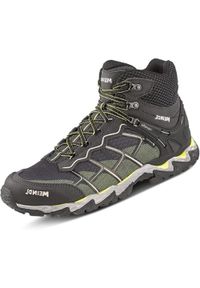 MEINDL - Buty turystyczne męskie Meindl Houston Mid Gore-Tex. Kolor: szary, zielony, wielokolorowy. Technologia: Gore-Tex. Sport: turystyka piesza