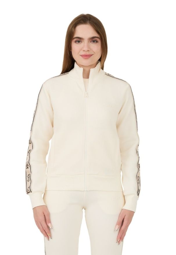 Guess - GUESS Beżowa damska bluza Britney Full Zip, Rozmiar XL. Kolor: beżowy