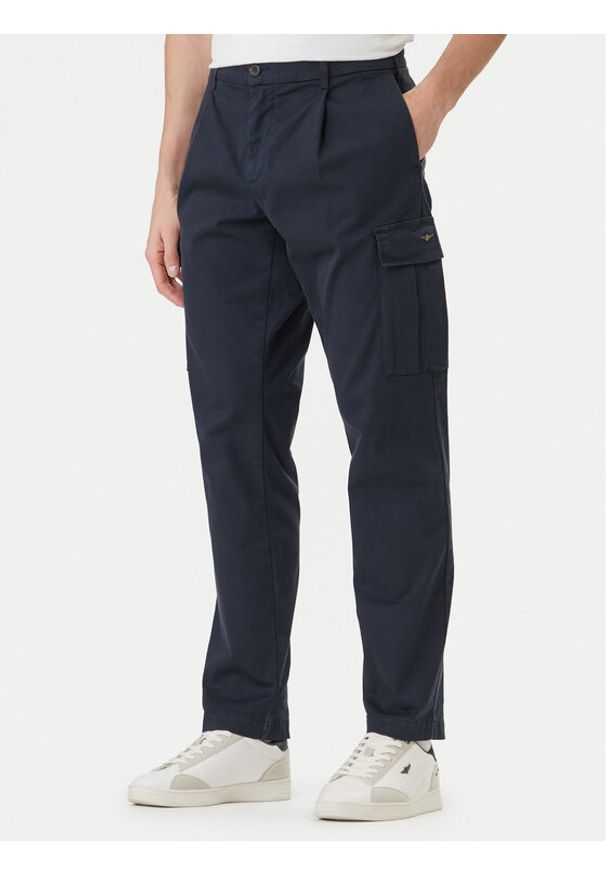 Aeronautica Militare Spodnie materiałowe 261PA1718UCT04331 Granatowy Regular Fit. Kolor: niebieski. Materiał: bawełna