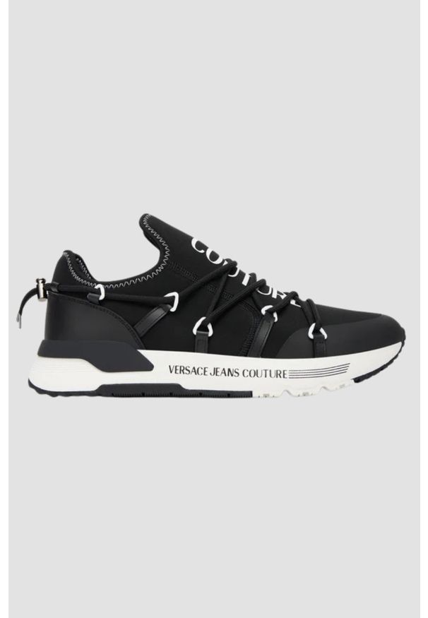 Versace Jeans Couture - VERSACE JEANS COUTURE Czarne męskie sneakersy Fondo Dynamic Dis. Sa6. Kolor: czarny