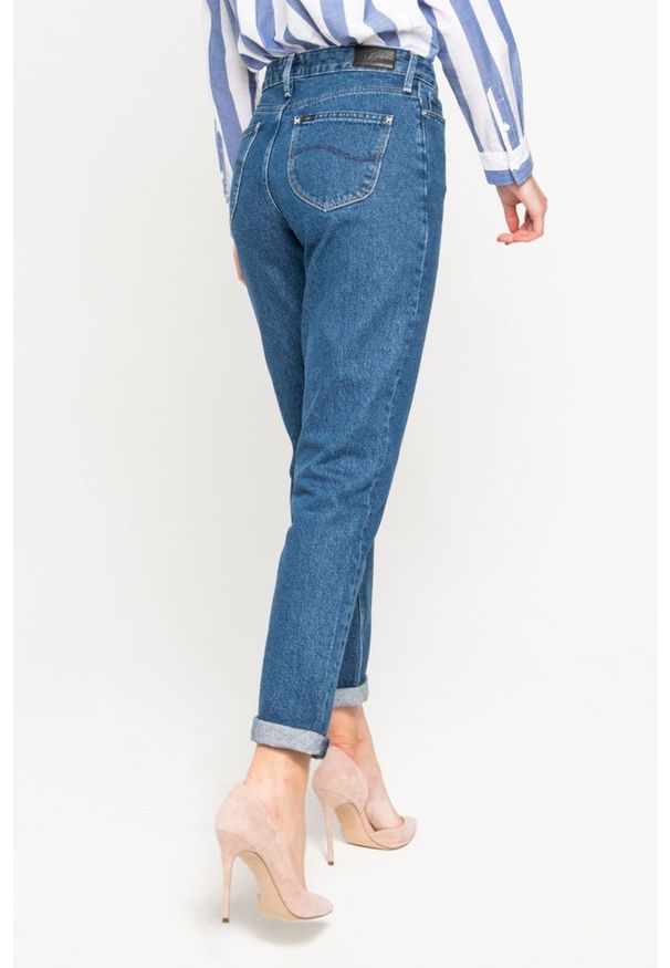 Lee - SPODNIE DAMSKIE LEE MOM STRAIGHT BLUE L32IGAEF 112107552