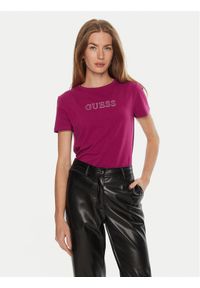 Guess T-Shirt Briana V3BI11 J1314 Różowy Regular Fit. Kolor: różowy. Materiał: bawełna