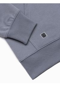Ombre Clothing - Bluza męska z kapturem BASIC - jeansowa V15 B979 - XXL. Typ kołnierza: kaptur. Materiał: jeans. Styl: klasyczny