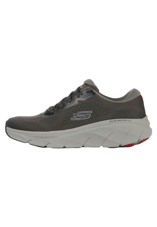 skechers - Buty do chodzenia męskie Skechers Dlux Walker 2.0. Kolor: zielony, wielokolorowy. Materiał: syntetyk, materiał. Szerokość cholewki: normalna. Sport: turystyka piesza