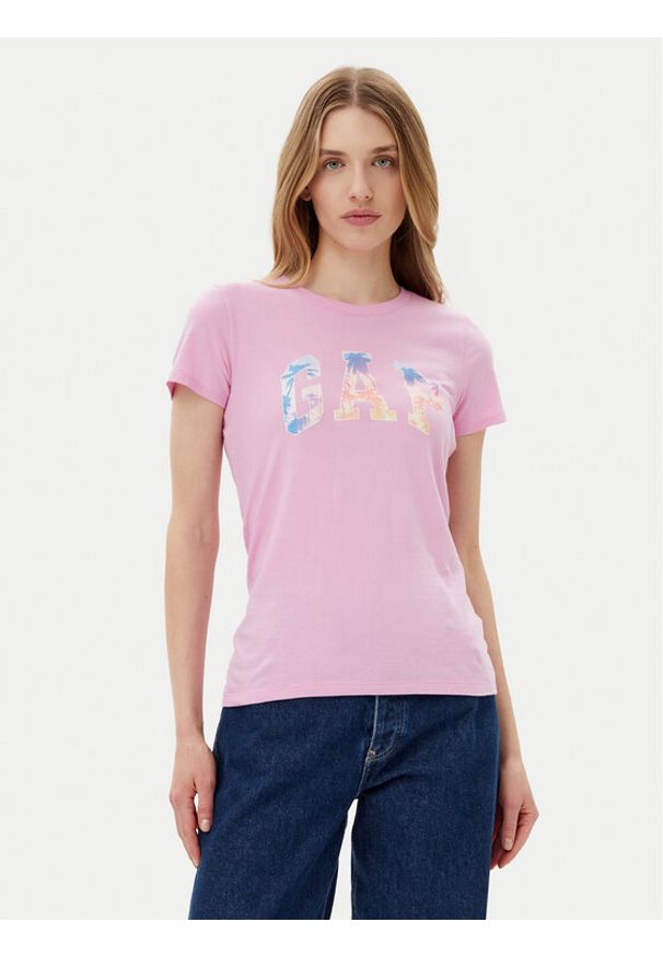GAP - Gap T-Shirt 776775-06 Różowy Regular Fit. Kolor: różowy. Materiał: bawełna
