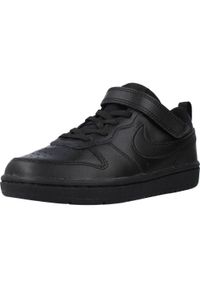 Tenisówki Nike Model Court Borough Low 2 (psv) Kolor Czarny. Zapięcie: sznurówki. Kolor: czarny. Materiał: syntetyk, tkanina, skóra, materiał. Szerokość cholewki: normalna. Model: Nike Court. Sport: turystyka piesza
