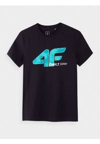 4f - T-shirt chłopięcy (122-164). Kolor: niebieski. Materiał: dzianina, bawełna. Wzór: nadruk #1