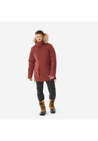 quechua - Parka turystyczna męska zimowa Quechua NH900 Warm -20°C wodoodporna. Typ kołnierza: kołnierzyk stójkowy. Kolor: czerwony, wielokolorowy, brązowy, czarny. Materiał: syntetyk, futro. Sezon: zima. Styl: sportowy #2