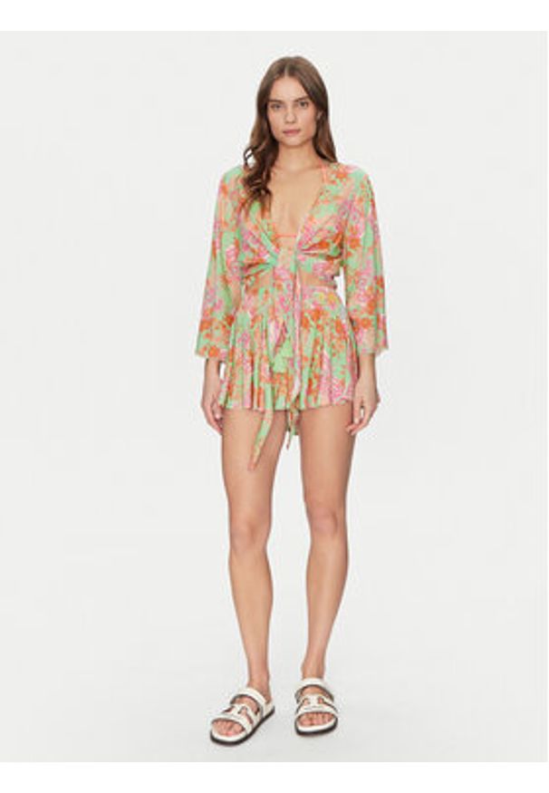 Guess Bluzka E5GH01 WH3X2 Kolorowy Regular Fit. Materiał: wiskoza. Wzór: kolorowy