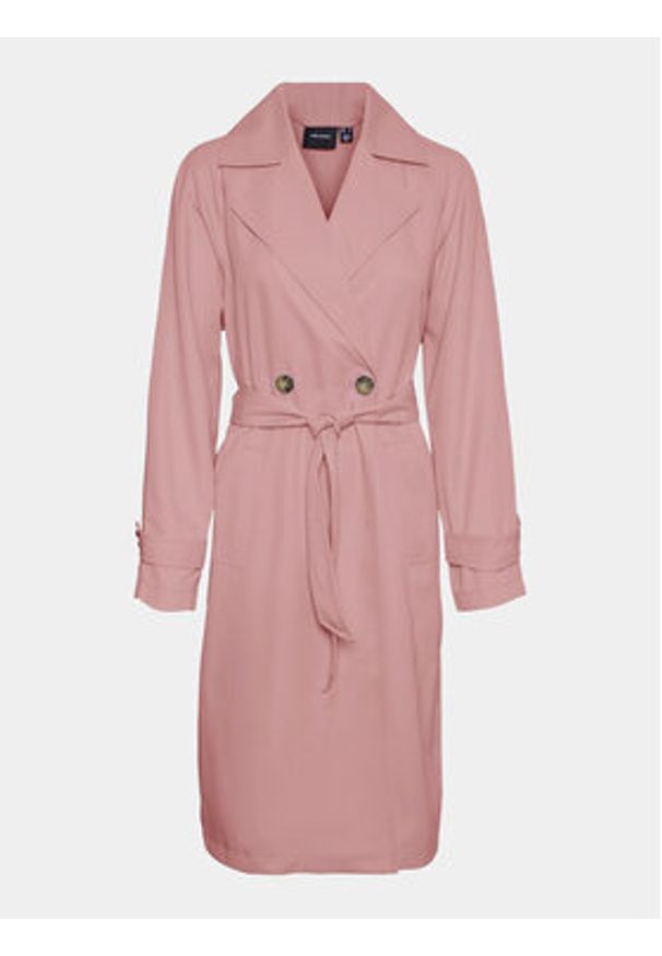 Vero Moda Trencz Lou 10257581 Różowy Regular Fit. Kolor: różowy. Materiał: syntetyk