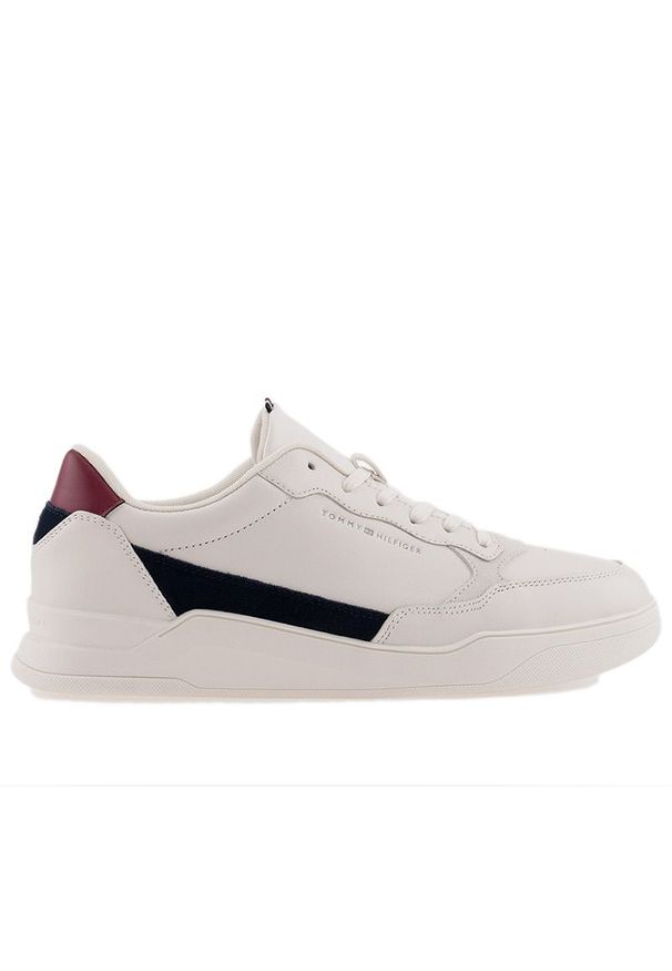 TOMMY HILFIGER - Buty Tommy Hilfiger Elevated Cupsole Leather FM0FM04490-AC0 - białe. Okazja: na co dzień. Kolor: biały. Materiał: poliester, kauczuk, materiał, guma, zamsz, skóra. Szerokość cholewki: normalna