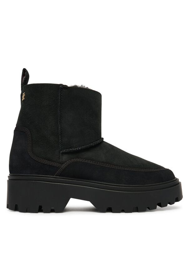 TOMMY HILFIGER - Tommy Hilfiger Śniegowce Real Shearling Pullon FW0FW08997 Czarny. Kolor: czarny. Materiał: zamsz, skóra