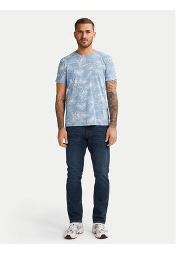 Petrol Industries T-Shirt M-1050-TSR623 Błękitny Regular Fit. Kolor: niebieski. Materiał: bawełna