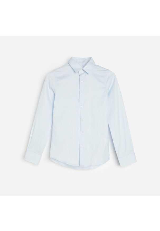 Reserved - Bawełniana koszula slim fit - Niebieski. Kolor: niebieski. Materiał: bawełna