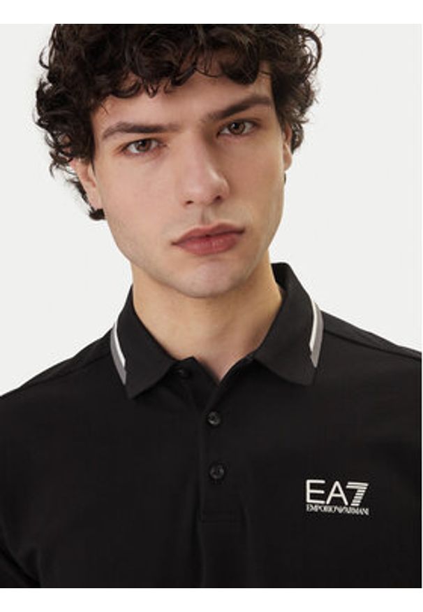 EA7 Emporio Armani Polo 7M001604 AF13511 UC001 Czarny Regular Fit. Typ kołnierza: polo. Kolor: czarny. Materiał: bawełna