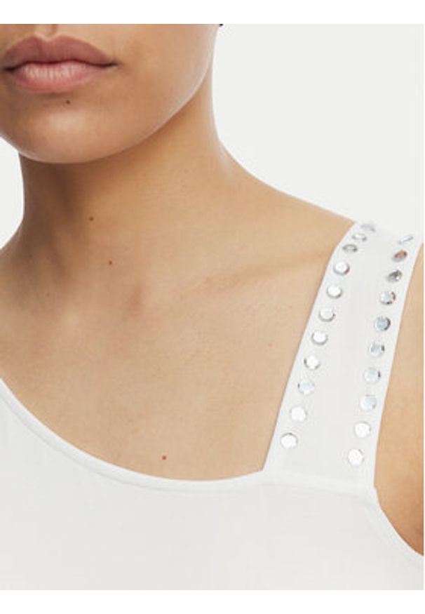 Liu Jo Beachwear Top VA6033 JS360 Biały Regular Fit. Kolor: biały. Materiał: wiskoza