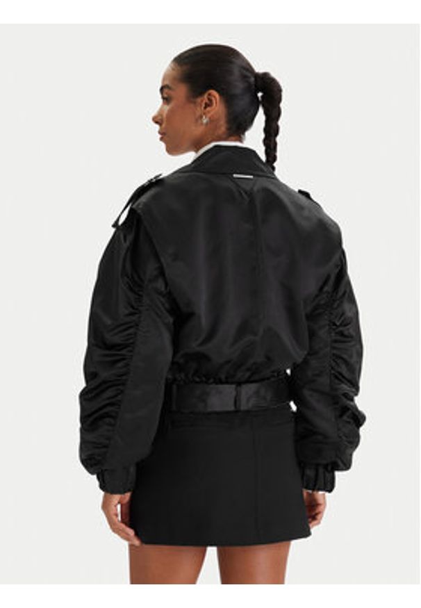Karl Lagerfeld - KARL LAGERFELD Kurtka bomber B1W14002 Czarny Relaxed Fit. Typ kołnierza: dekolt w karo. Kolor: czarny. Materiał: syntetyk