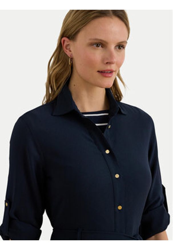 Lauren Ralph Lauren - LAUREN RALPH LAUREN Sukienka koszulowa 200980920001 Granatowy Regular Fit. Kolor: niebieski. Materiał: syntetyk. Typ sukienki: koszulowe
