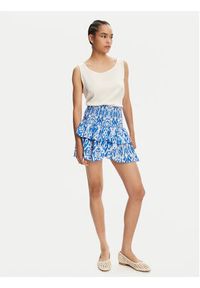 only - ONLY Spódnica mini Nadja 15351182 Niebieski Regular Fit. Kolor: niebieski. Materiał: bawełna