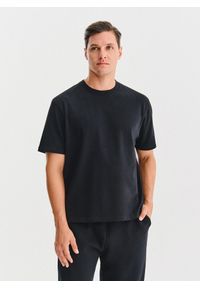 Pako Lorente - PAKO LORENTE - Czarny t-shirt oversize. Okazja: na co dzień. Kolor: czarny, brązowy, biały. Materiał: bawełna. Styl: casual #1